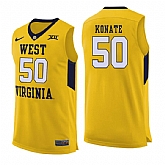 West Virginia Mountaineers 50 Sagaba Konate Yellow College Basketball Jersey Dzhi,baseball caps,new era cap wholesale,wholesale hats